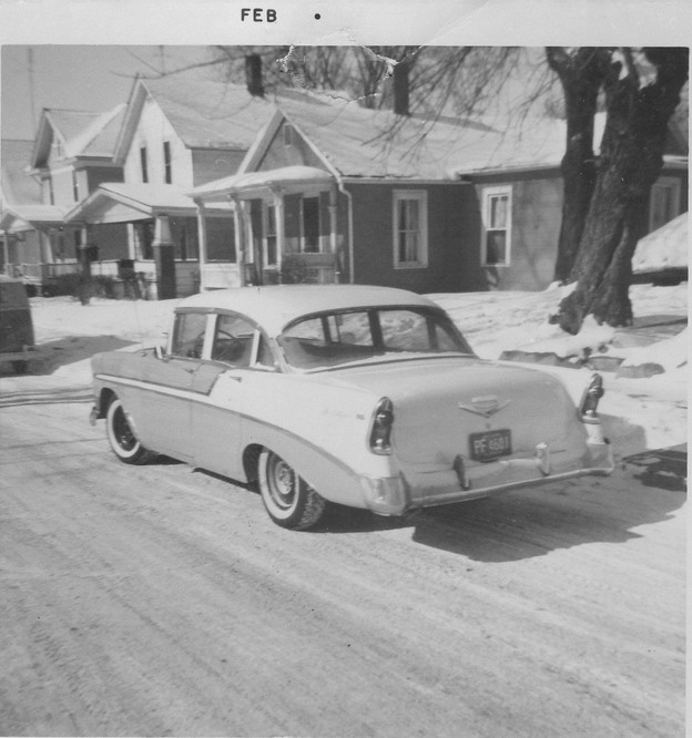 I don't know if Steve Wilson ever took his '56 Chevy to a levee, but he sure took it to Steak'nShake and around town.  Clinton Street, 1964